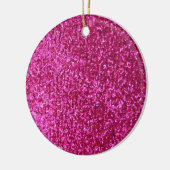 Faux Hot Pink Glitter Keramisch Ornament (Links)