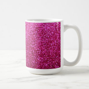 Faux Hot Pink Glitter Koffiemok