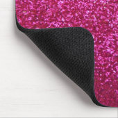 Faux Hot Pink Glitter Muismat (Hoek)