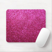 Faux Hot Pink Glitter Muismat (Met muis)