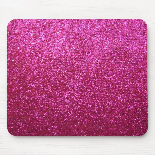 Faux Hot Pink Glitter Muismat (Voorkant)