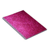 Faux Hot Pink Glitter Notitieboek (Rechterzijde)
