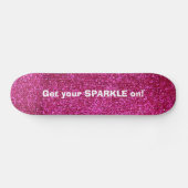 Faux Hot Pink Glitter Skateboard (Horizontaal)