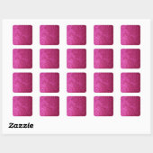 Faux Hot Pink Glitter Vierkante Sticker (Vel)