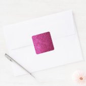 Faux Hot Pink Glitter Vierkante Sticker (Envelop)