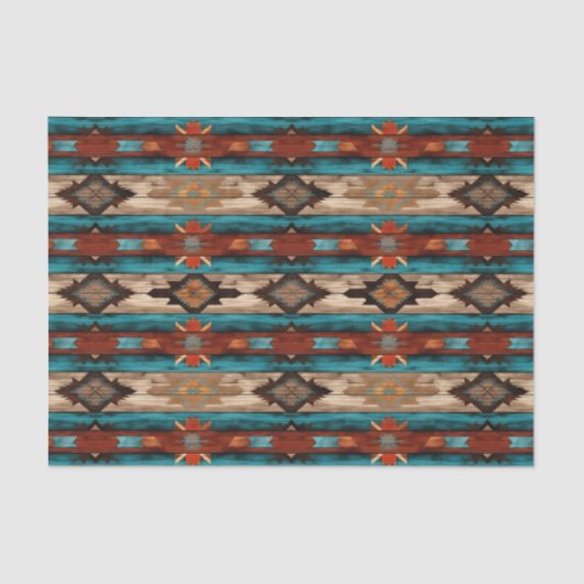 Faux houten betegelde Westerne patroondecoupage Tissuepapier (Voorkant)