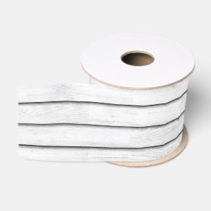 Faux houten latten Wit Grosgrain Lint