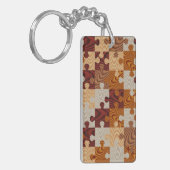 Faux-houtpuzzel Sleutelhanger (Voorkant Links)