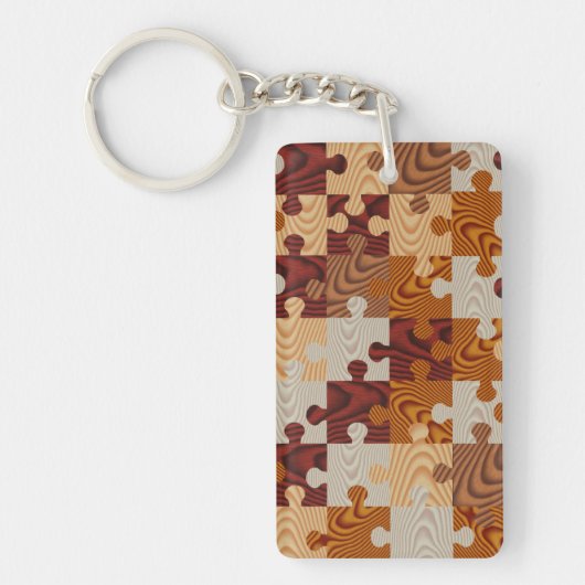 Faux-houtpuzzel Sleutelhanger (Voorkant)