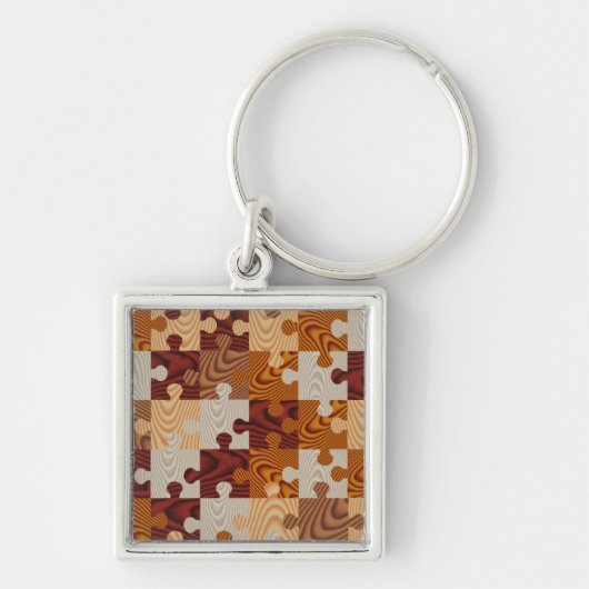 Faux-houtpuzzel Sleutelhanger (Voorkant)