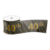 Faux/Imitatie Gold "40th" Evenementnummer (rustiek Lint (Spoel)