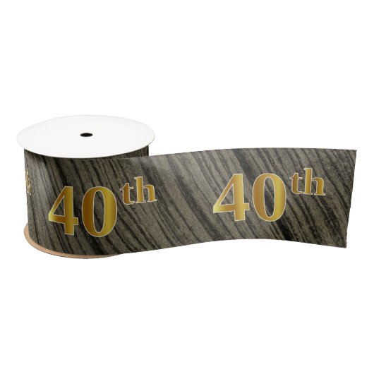 Faux/Imitatie Gold "40th" Evenementnummer (rustiek Lint (Spoel)