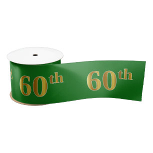 Faux/Imitatie Goud "60ste" Evenementennummer (groe Lint