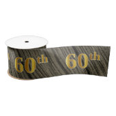 Faux/Imitatie Goud "60th" Evenementnummer (Rustiek Lint (Spoel)