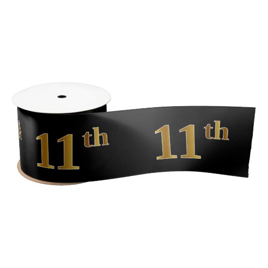 Faux/Imitation Gold "11th" Event Number (zwart) Lint (Spoel)