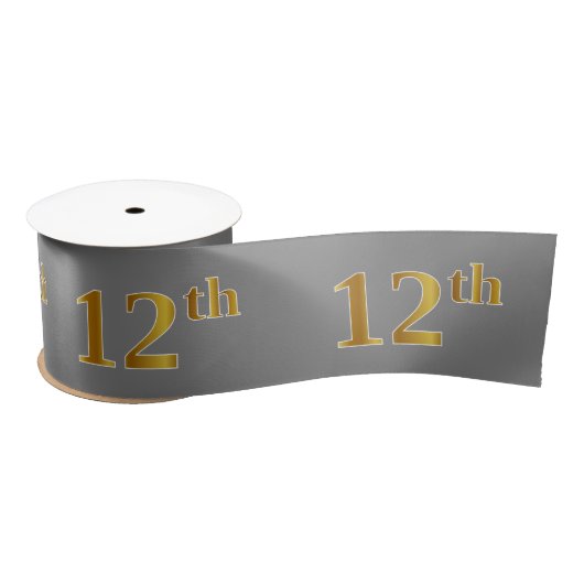 Faux/Imitation Gold "12th" Event Number (grijs) Lint (Spoel)