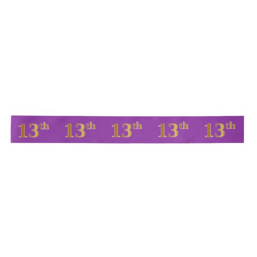 Faux/Imitation Gold "13th" Event Number (Paars) Lint (Voorkant)