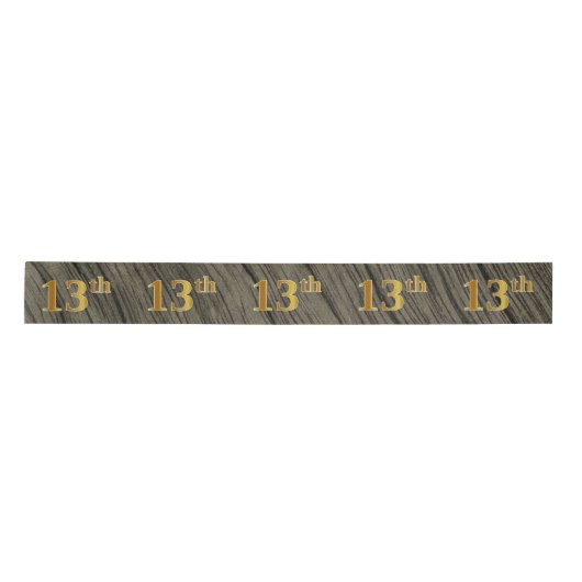 Faux/Imitation Gold "13th" Event Number (Rustic) Lint (Voorkant)