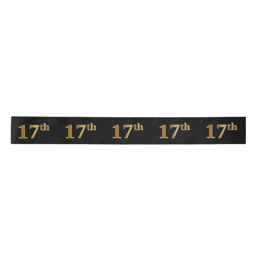 Faux/Imitation Gold "17th" Event Number (zwart) Lint (Voorkant)