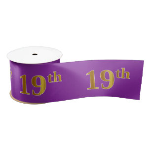 Faux/Imitation Gold "19th" Event Number (Paars) Lint