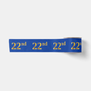 Faux/Imitation Gold "22nd"-gebeurtenisnummer (blau Lint