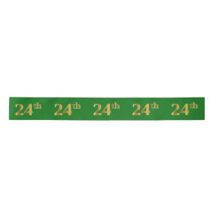 Faux/Imitation Gold "24th" Event Number (groen) Lint