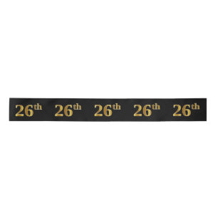 Faux/Imitation Gold "26th" Event Number (zwart) Lint