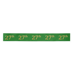 Faux/Imitation Gold "27th" Event Number (groen) Lint