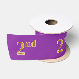 Faux/Imitation Gold "2nd"-gebeurtenisnummer (Paars Lint