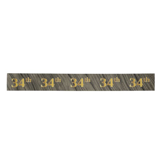 Faux/Imitation Gold "34th" Event Number (Rustic) Lint (Voorkant)