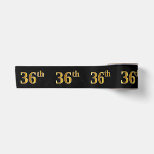 Faux/Imitation Gold "36th" Event Number (zwart) Lint