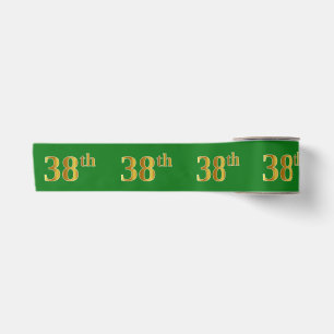 Faux/Imitation Gold "38th" Event Number (groen) Lint