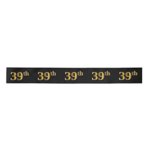 Faux/Imitation Gold "39th" Event Number (zwart) Lint