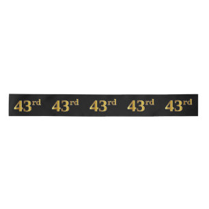 Faux/Imitation Gold "43rd" Event Number (zwart) Lint