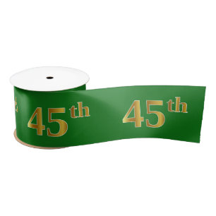 Faux/Imitation Gold "45th" Event Number (groen) Lint