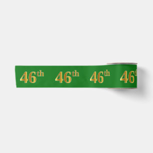 Faux/Imitation Gold "46th" Event Number (groen) Lint