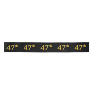 Faux/Imitation Gold "47th" Event Number (zwart) Lint