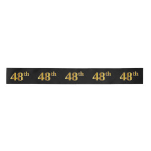 Faux/Imitation Gold "48th" Event Number (zwart) Lint