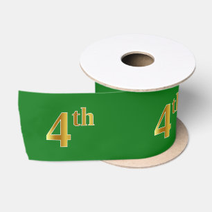 Faux/Imitation Gold "4th" Event Number (groen) Lint
