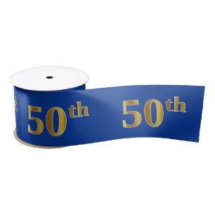 Faux/Imitation Gold "50th" Event Number (blauw) Lint