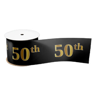 Faux/Imitation Gold "50th" Event Number (zwart) Lint