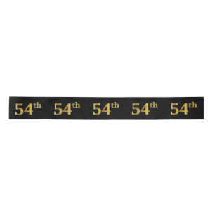 Faux/Imitation Gold "54th" Event Number (zwart) Lint