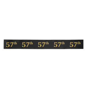 Faux/Imitation Gold "57th" Event Number (zwart) Lint