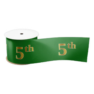 Faux/Imitation Gold "5th" Event Number (groen) Lint