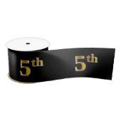Faux/Imitation Gold "5th" Event Number (zwart) Lint (Spoel)