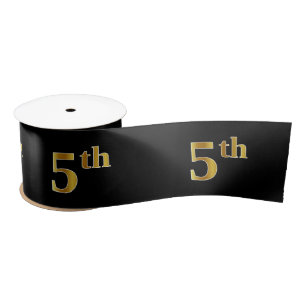 Faux/Imitation Gold "5th" Event Number (zwart) Lint
