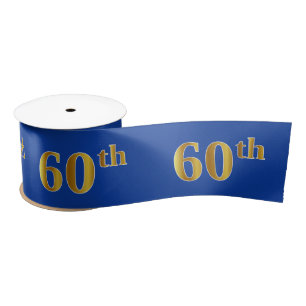 Faux/Imitation Gold "60th" Event Number (blauw) Lint