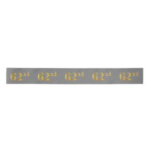 Faux/Imitation Gold "62nd"-gebeurtenisnummer (grij Lint