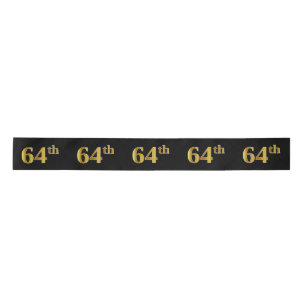 Faux/Imitation Gold "64th" Event Number (zwart) Lint