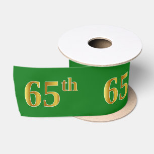 Faux/Imitation Gold "65th" Event Number (groen) Lint